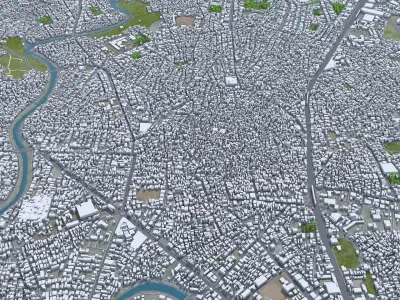 Rawalpindi Pakistan 30km Low-poly 3D model