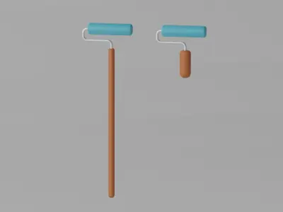 Cartoon Paint Roller 3D model
