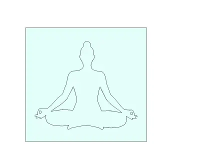 Yoga Meditation Pose Silhouette Mold for Casting 3D model