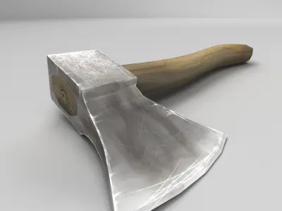 Axe 3D model wooden Low-poly 3D model