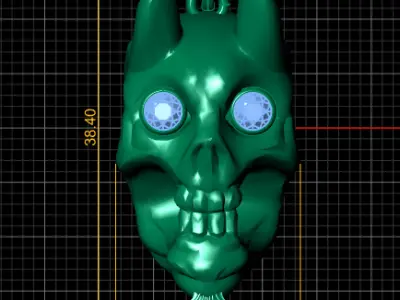 HUMAN SKULL HEAD PENDANT 3D PRINTABLE MODEL  3D print model