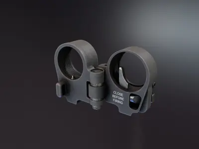 LT Folding Stock Adapter Low-poly 3D model