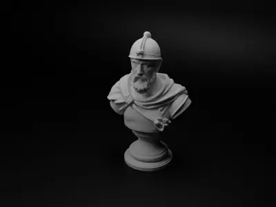 Medieval Archer Bust Chess 3D print model buy