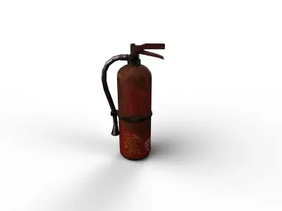 Rusted Fire Extinguisher Low-poly 3D model