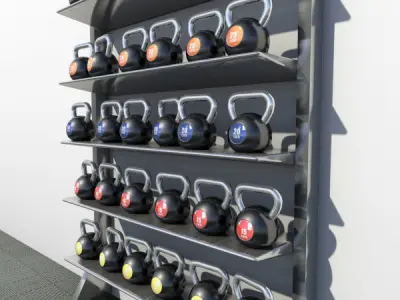 Kettle Balls and Rack 3D model