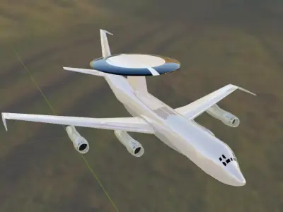 E-3 Style AWACS Radar Plane - Custom 1950s Aircraft Low-poly 3D model