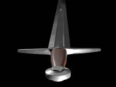 Medieval Sword Game-Ready 3D Model low poly Low-poly 3D model