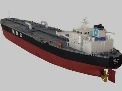 Oil Tanker Low-poly 3D model