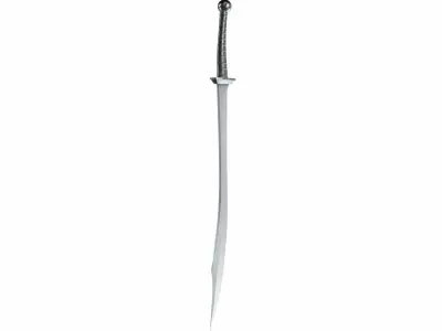 Curved sword 16 Low-poly 3D model