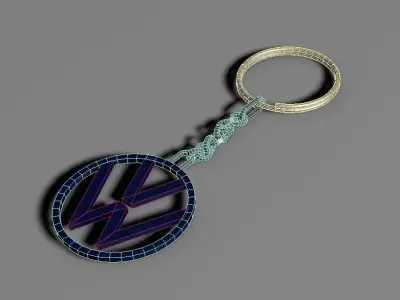 Key fob for Volkswagen brand Low-poly 3D model