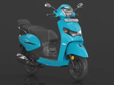 Hero PLEASURE XTEC Scooter Connected Bluish Teal  Low-poly 3D model