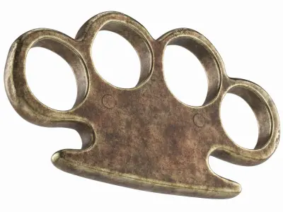Vintage Brass Knuckles Metropolitan Police 1864 Brass Old 3D model
