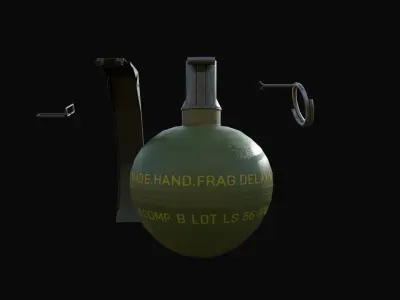 M67 Grenade Low-poly 3D model 3