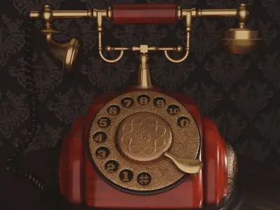 Old telephone 3D model