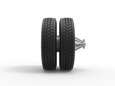 Rear custom Slab wheel of semi truck Scale 1 to 25 3D print model