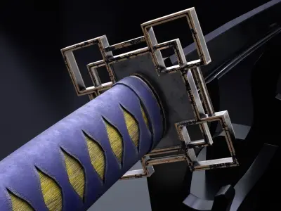 Low poly Katana Low-poly 3D model purchase