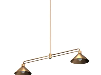 Andre Brass 2-Light Pendant 3D model