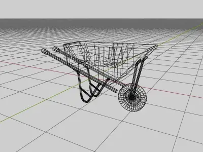 Wheelbarrow Low-poly 3D model 16