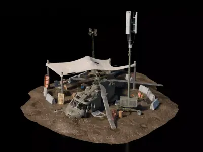 Warzone - Downed Chopper 3D model