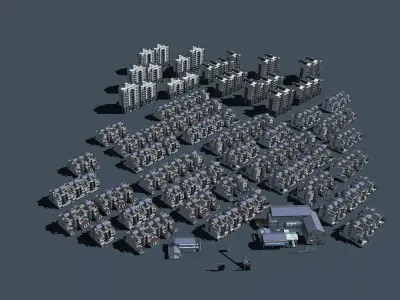 Architecture number of buildings 3D model