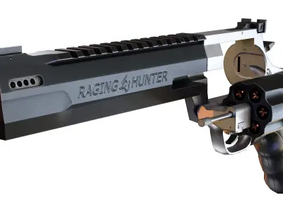 Taurus Raging Hunter Revolver  44 Mag Low-poly 3D model