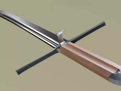 Kriegsmesser or Messer - Historical German Sword Low-poly 3D model