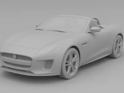 High Quality Convertible Sports Car 3D Model  Detailed Exterior 3D print model