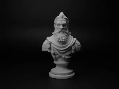 Celtic Warrior Bust Chess 3D print model buy