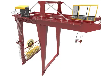 Gantry Crane  Low-poly 3D model