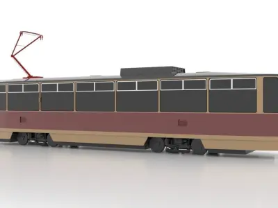 Tatra T6A5-3 Low Low-poly 3D model