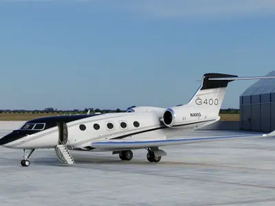 Gulfstream G400 Business Jet Rigged 3D model