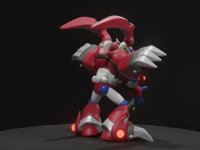 Magma Dragoon Low-poly 3D model