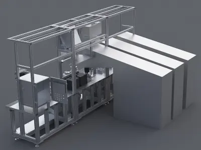 Clutch assembly production line 3D model