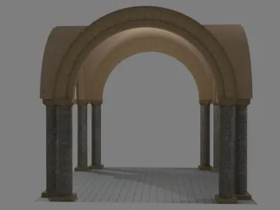 Norman Arch and pillars Low-poly 3D model