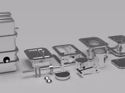 4 stroke 1 cilinder engine model 3D model