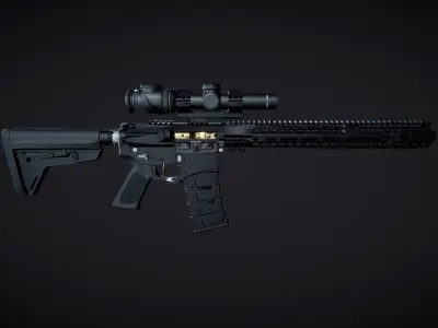 Colt-AR-15A2 Active 3D model