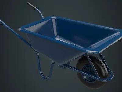 Wheelbarrow 1A Low-poly 3D model