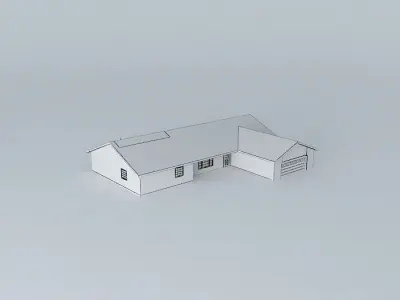 Furnished house with train layout Free 3D model