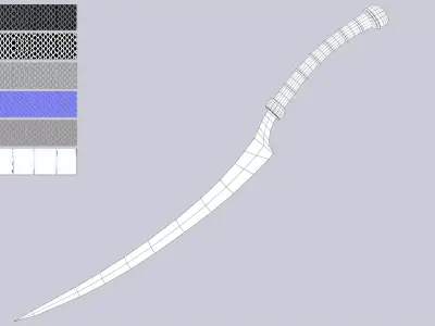 Curse blade Low-poly 3D model