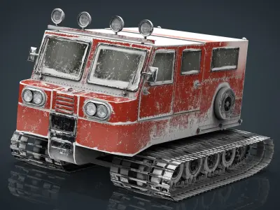 Snowcat snow vehicle 3D model
