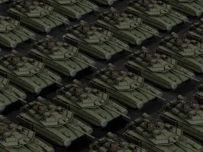 Lowpoly T-90M Russian Main Battle Tank Low-poly 3D model