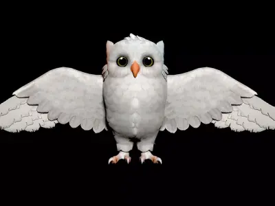 Realistic Owl Low-poly 3D model