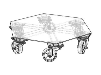 Hex Platform Trolley Base Only 3D model