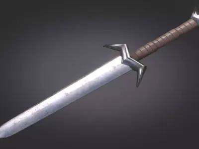 Stylized Medieval Sword melee weapon game ready Low-poly 3D model order