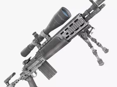 M2010 Enhanced Sniper Rifle  Low-poly 3D model