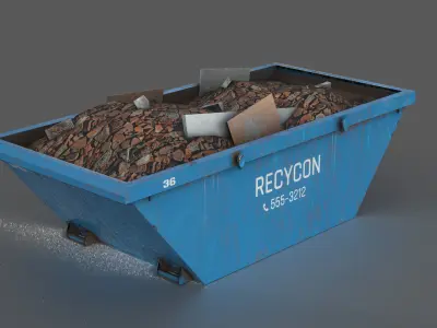 Construction Container Low-poly 3D model