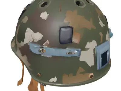 Military Combat Helmet Camouflage Low-poly 3D model