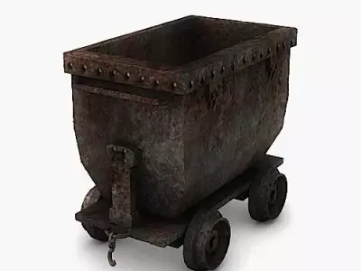 Low Poly Mine Cart 3D Model Low-poly 3D model