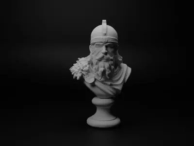 Scandinavian Sea Warrior Bust Chess 3D print model buy