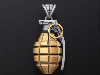  Stylized Grenade Pendant 3D print model